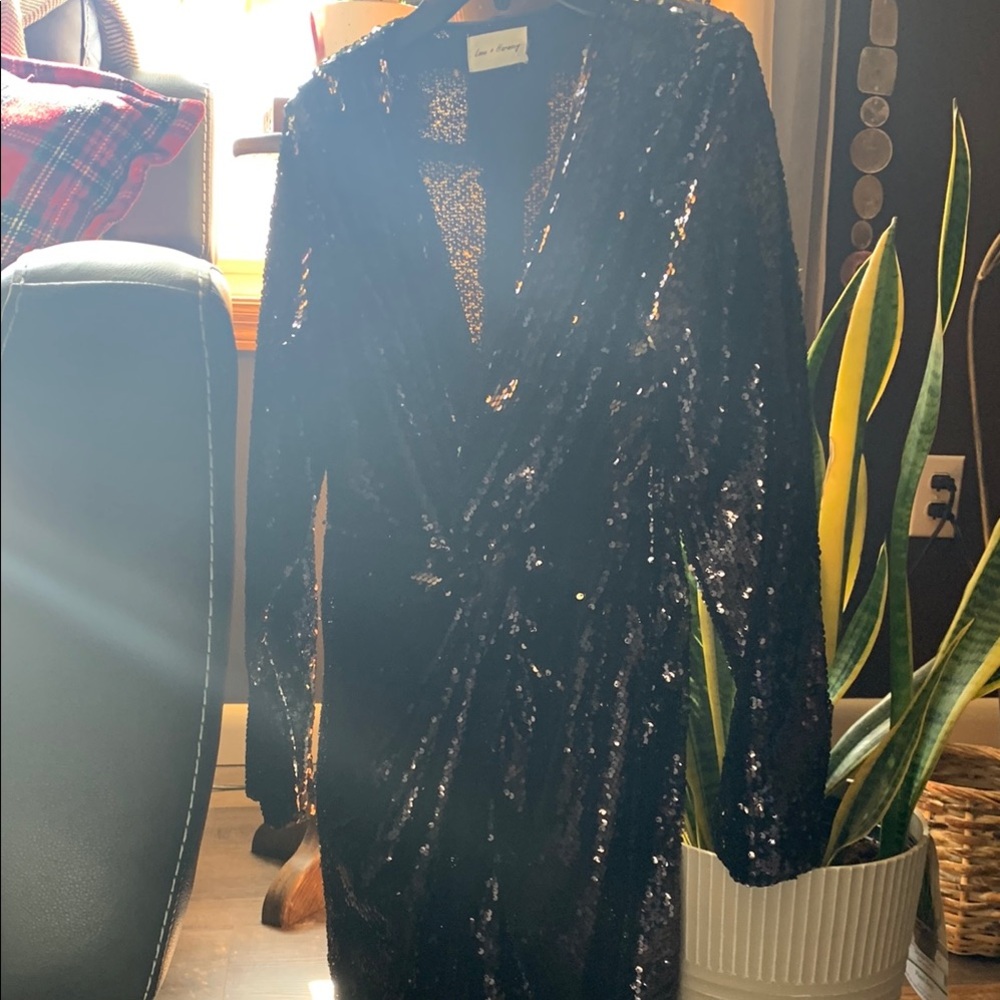 Blue Sequin Embellished Bodycon Dress